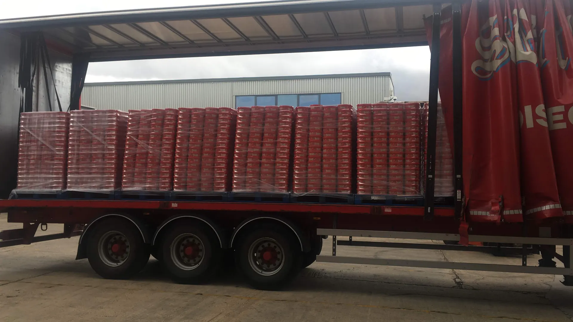 Goods loaded into container