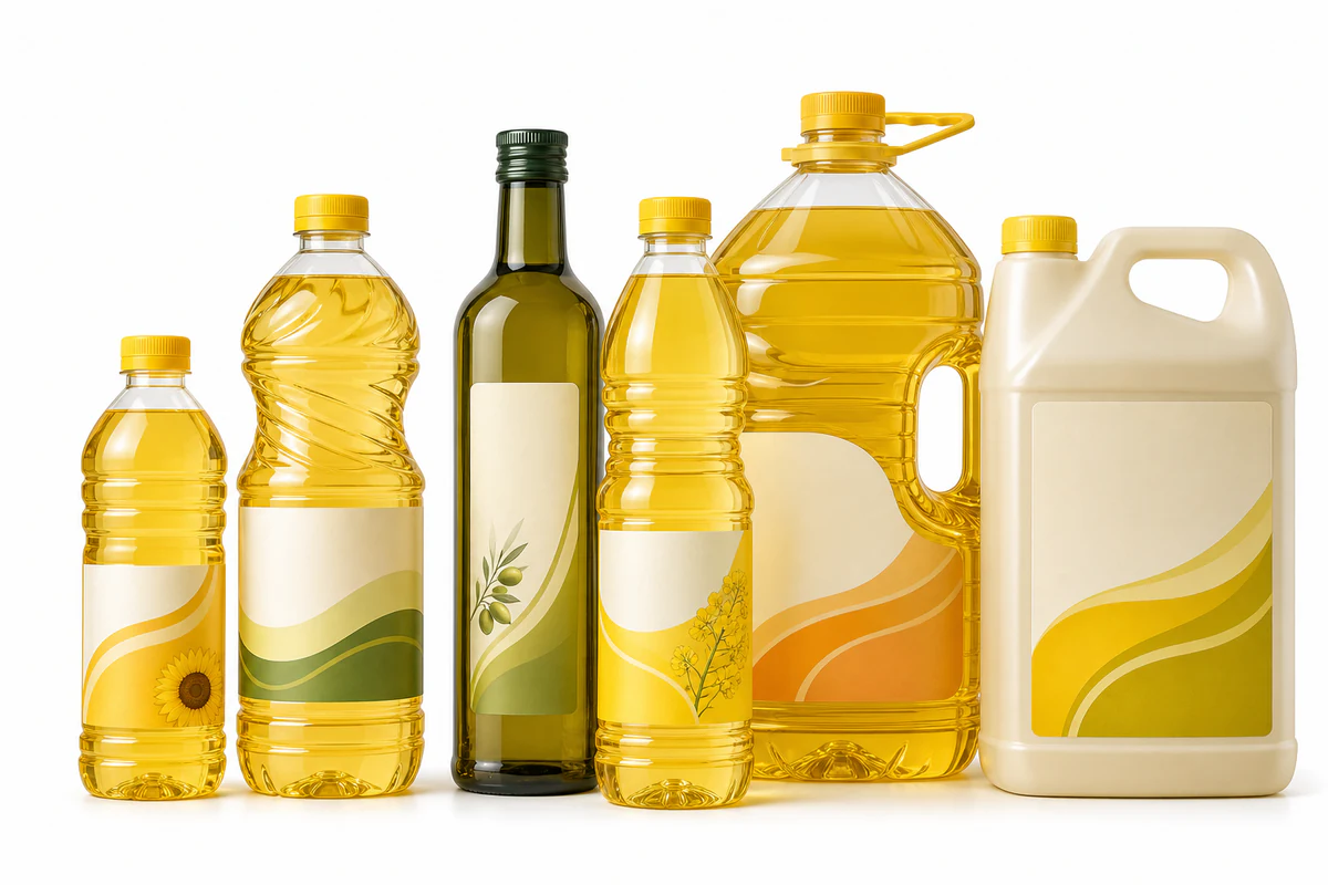 Assorted retail and food-service cooking oils