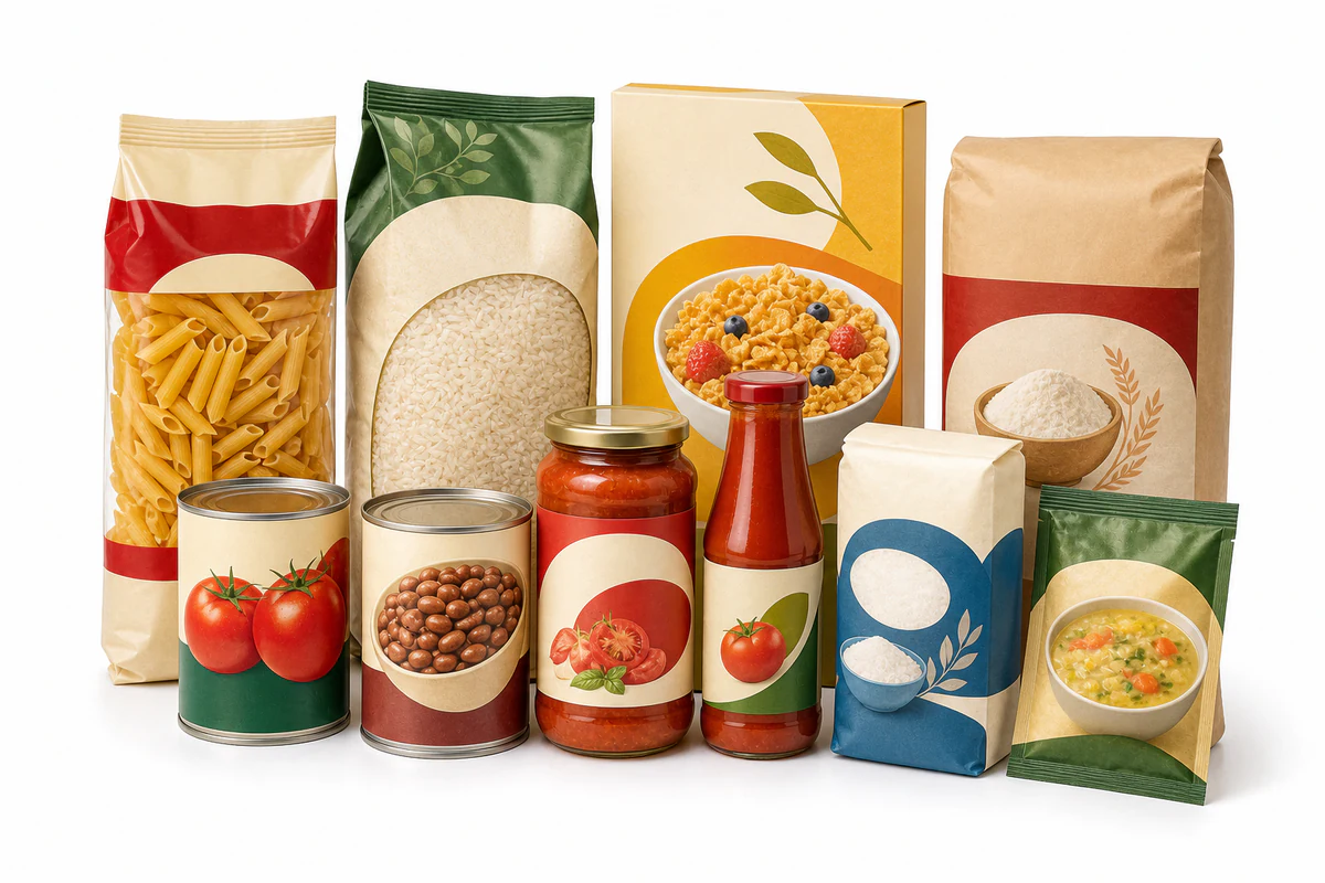 Assorted packaged grocery products